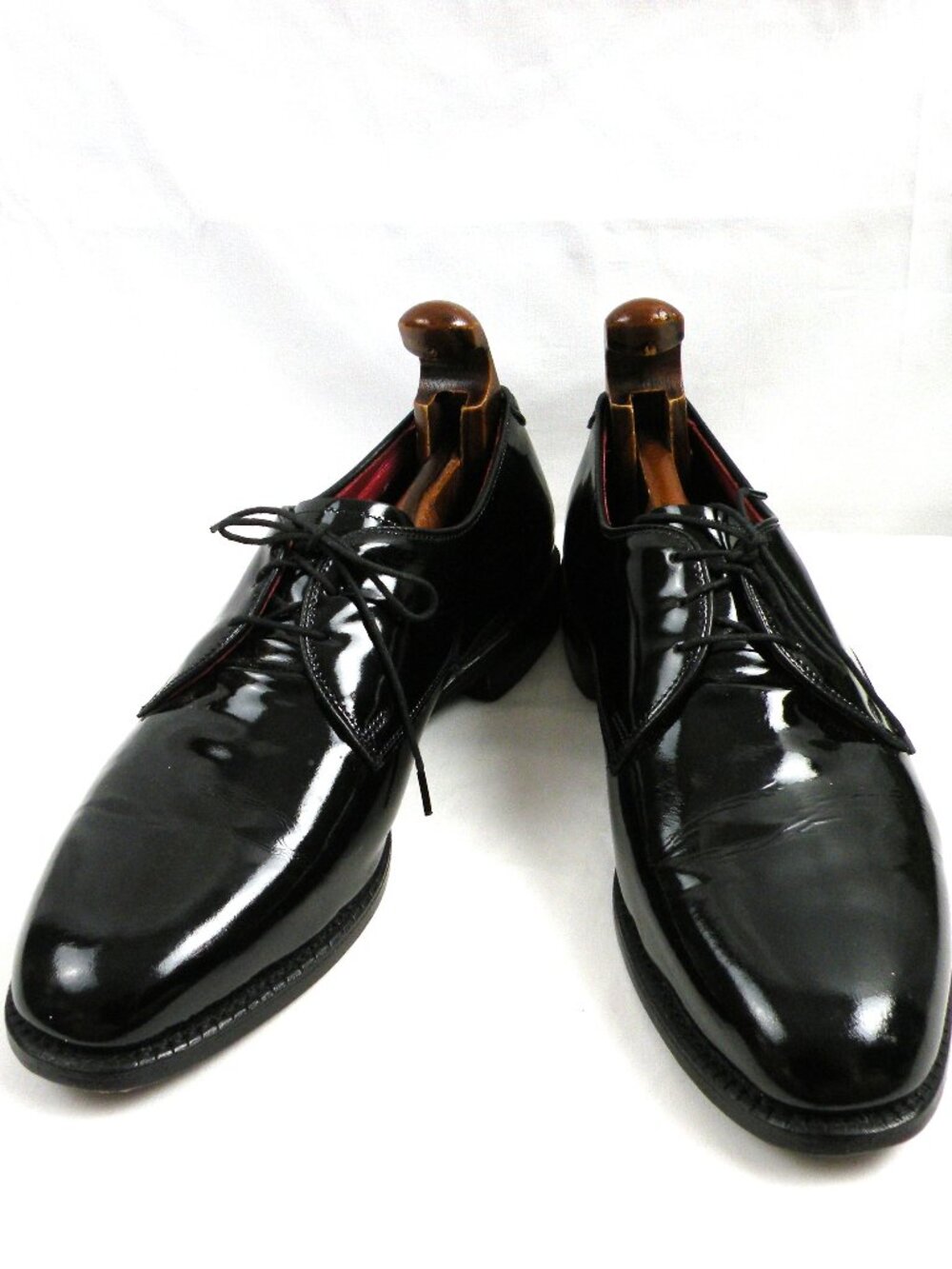 Worn Once $395 Allen Edmonds SPENCER Tuxedo 9.5 D Patent Leather Shoes